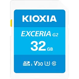 Карта пам'яті Kioxia SDHC Exceria G2 32GB Class 10 UHS-I U3 V30 (R100/W50MB/s) (LNEX2L032GG4) [163974]