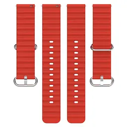 Ремінець для Xiaomi Ticwatch C2 TicWatch E TicWatch S2 Mobvoi TicWatch C2 - червоний ширина кріплення 20мм силікон Watchbands Hump (W37-5WB60685864) - мініатюра 4