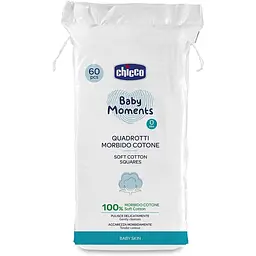 Дитячі серветки Chicco Baby Moments бавовняні, 60 шт. (10609.00)