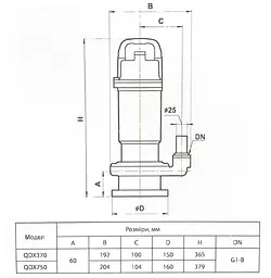 Дренажний насос Rudes QDX750 - мініатюра 5