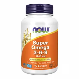 Омега-3 риб'ячий жир Now Foods Super Omega 3-6-9 1200 мг для серця, мозку та зору 90 софтгелів