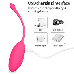 Віброяйце з масажними щетинками USB Рожевий K0494-1 - мініатюра 3