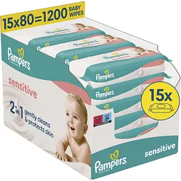 Дитячі вологі серветки Pampers Sensitive 1200 шт.