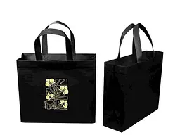 Еко сумка бокс з друком ORCHID чорний із замком 320x270x100 до 500мм ТМ"ЕCOBAG"
