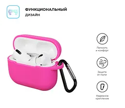Силіконовий чохол для навушників Apple AirPods Pro, Silicone Case, рожевий, захисний чохол, ультратонкий і легкий, захист від подряпин, пилу та ударів, м"який силікон, ArmorStandart (ARM56077) - мініатюра 2