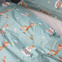 Простирадло MirSon Poplin Line Kids 02 Giraffe 150х220 см бежеве (2200009711817) - мініатюра 3