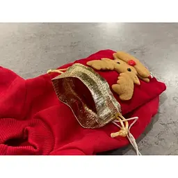 Новорічна толстовка для собак "Олень з мішком" червоний L Multibrand zoo0006073 - мініатюра 4