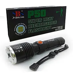 Ручний ліхтар BL-P07-P50 zoom + microUSB 18650 (3xAAA) 5 режимів - мініатюра 5