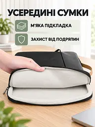 Сумка для ноутбука 16 дюймів водовідштовхувальна Чорна (37261523) - мініатюра 4