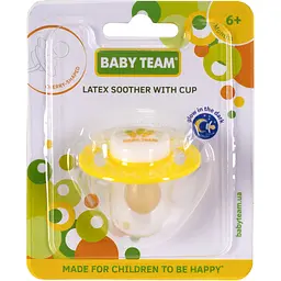 Пустушка латексна Baby Team, класична, нічна, 6+ міс., жовтий (3225) - мініатюра 5