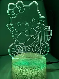 Світильник нічник 3D Hello kity, RGB 16 кольорів, USB - мініатюра 9
