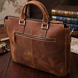 Стильный портфель в винтажном стиле из натуральной кожи Vintage 22673 коричневый - миниатюра 4