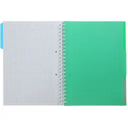 Зошит на пружині Buromax Bright А4 (210x297) 120 аркушів 3 розділювачі зелений (BM.24345912-04) - мініатюра 4