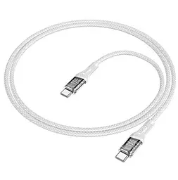 Кабель Type-C - Type-C Hoco U111 Transparent Discovery 60 W 1.2 м сірий - мініатюра 1
