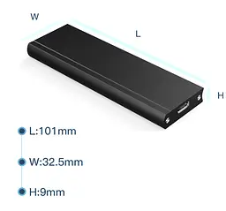 Зовнішня кишеня до M.2 на Type-C USB 3.1 (F) Gen2, 10 Gb/s, 2TB, B key NGFF Black - мініатюра 2