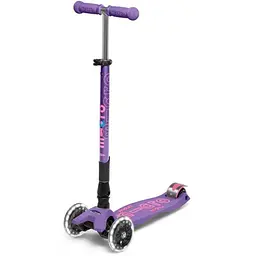 Самокат Micro Maxi Deluxe Foldable LED фіолетовий (MMD100)