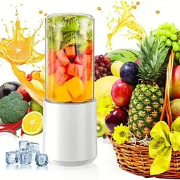 Портативна пляшка блендер для смузі Juicing Cup N8 з пластику 400 мл від USB Біла - мініатюра 6