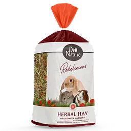 Травʼяне сіно для гризунів із квітами троянди та календулою Deli Nature Rodelicious Herbal HayRoseflower&Marig