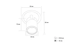 Точковий світильник MJ-Light SL74056-1/7W BK 3000K - мініатюра 3