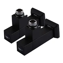 Набір кран напівоборотний кутовий з американкою Solomon Lux 1/2″ Cube Black 8888 (2шт.) 000021912