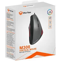 Миша MEETION Vertical Mouse MT-M380 чорна - мініатюра 5