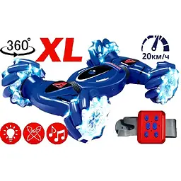 Машинка перекрут велика 31см радіокерована трюкова з пультом управління рукою трансформер всюдихід UKC EXTREME RQ2093 синя - мініатюра 3