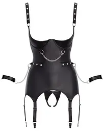 Комплект Cottelli Bondage Basque L (чорний) - мініатюра 11