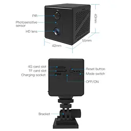 4G камера відеоспостереження міні під СІМ карту Vstarcam CB75, 3 Мп, датчик руху, запис, акумулятор 3000мАг (100962) - мініатюра 7