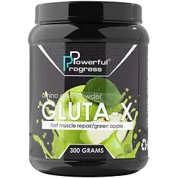 Амінокислота Powerful Progress L-Glutamine, 300 грам - Яблуко