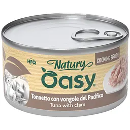 Вологий корм Oasy Cat Wet Natury для дорослих котів тунець з молюском у соусі 85 г
