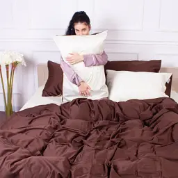 Комплект постільної білизни Mirson Satin Premium Lactic active 110х140 см коричневий (2200013555605) - мініатюра 3