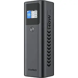 УМБ Choetech 27000mAh 140W PD5.0,QC3.0, USB-A, 2xUSB-C In/Out, TFT Display, black