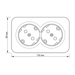 Розетка Videx BINERA IP20 зовнішня 2ая із заземленням біла (VF-BNS22G-W) - мініатюра 4