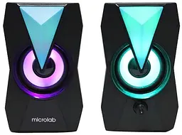 Акустична система Microlab 2.0 B-22 6Вт RGB Led USB Black (B-22) - мініатюра 3
