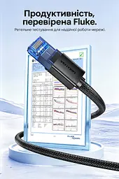 Мережевий патч-корд Vention 3 м Ethernet Cat6A UTP RJ45 штекер на RJ45 штекер до 10 Гбіт/с з нековзною текстурованою оболонкою чорний (ISCBI) - мініатюра 9