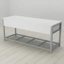 Банкетка з ящиком Ferrum-decor Дрейк 2 550x1200x400 метал Сірий ДСП Білий 16 мм (FRD-103080)