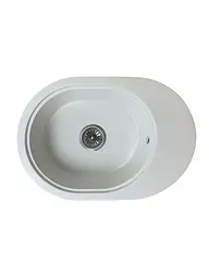Кухонна мийка Adamant OVALE біла 610x420x180 мм, з крилом 61 см - мініатюра 1