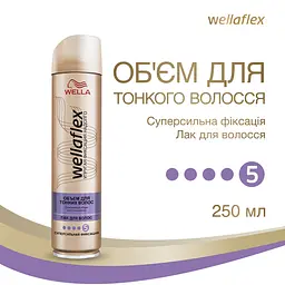 Лак для волосся Wellaflex Об'єм Суперсильна фіксація, для тонкого волосся, 250 мл - мініатюра 2