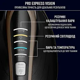 Праска-парогенератор Tefal Pro Express Vision 3000 Вт чорно-золота (GV9823E1) - мініатюра 7