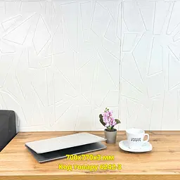 Панель 3D самоклейна Loft Expert 700x770x3 мм Білий - мініатюра 6