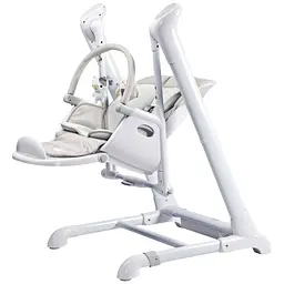 Крісло-гойдалка + стільчик для годування Caretero Indigo Light Grey - мініатюра 2