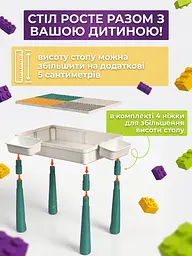 Дитячий багатофункціональний ігровий стіл-трансформер зі стільчиком та конструктором, білий (26276245) - мініатюра 8
