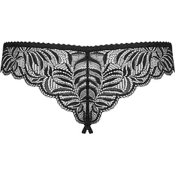 Мереживні танга з доступом Obsessive Contica crothchles Thong L/XL, чорні - мініатюра 2