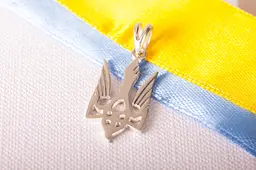 Підвіска герб України з родієвого срібла SP-0003 - мініатюра 3