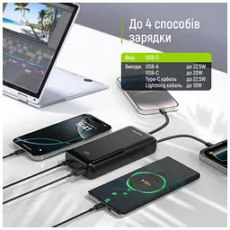 Батарея універсальна ColorWay 20 000 мА·год DigiPower PD/22.5 Вт, QC/4.0, чорна (CW-PB200LP01BK) - мініатюра 6