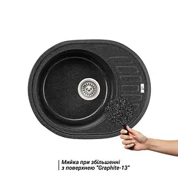 Кухонна мийка Lidz 620x500/200 GRF-13 (LIDZGRF13620500200), Графіт - мініатюра 3
