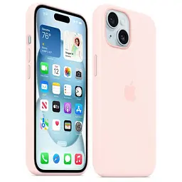 Оригінальний силіконовий чохол Apple Silicone Case MagSafe для iPhone 15 (6.1") Light Pink MT0U3ZM/A - мініатюра 5