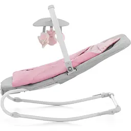 Шезлонг-гойдалка Kinderkraft Felio 2 Peony Rose сірий з рожевим KBFELI20PNK0000 (00-00305172) - мініатюра 2