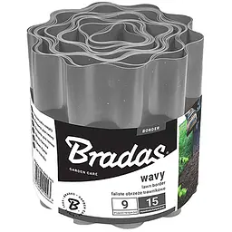 Бордюр хвилястий газонний Bradas 9 м х 10 см сірий OBFGY 0910