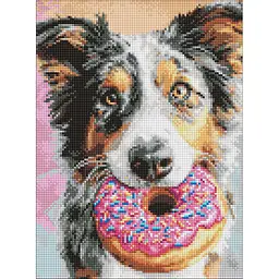 Алмазна мозаїка "Пес та пончик" art_selena_ua Ideyka AMO20439, 30х40 см